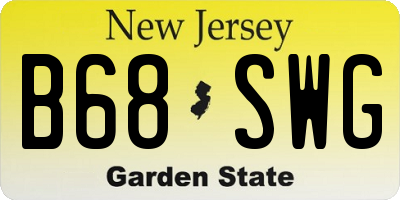 NJ license plate B68SWG