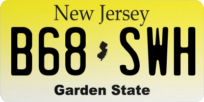 NJ license plate B68SWH
