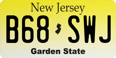NJ license plate B68SWJ