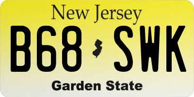 NJ license plate B68SWK