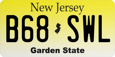NJ license plate B68SWL