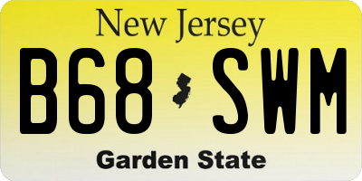 NJ license plate B68SWM