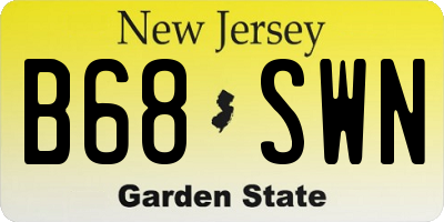 NJ license plate B68SWN