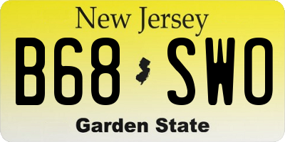 NJ license plate B68SWO