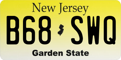 NJ license plate B68SWQ