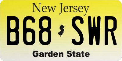 NJ license plate B68SWR