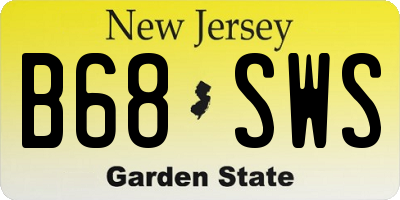 NJ license plate B68SWS