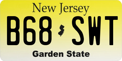 NJ license plate B68SWT