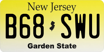 NJ license plate B68SWU