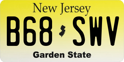 NJ license plate B68SWV