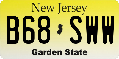 NJ license plate B68SWW