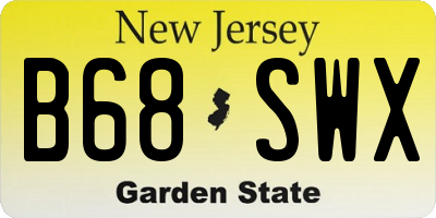 NJ license plate B68SWX
