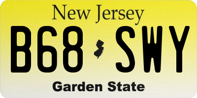 NJ license plate B68SWY