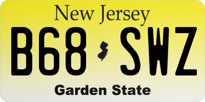 NJ license plate B68SWZ