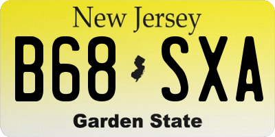 NJ license plate B68SXA