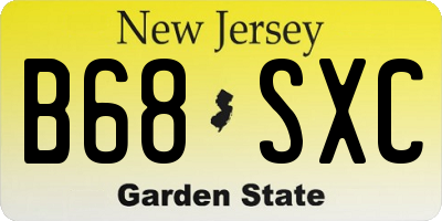 NJ license plate B68SXC