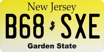 NJ license plate B68SXE