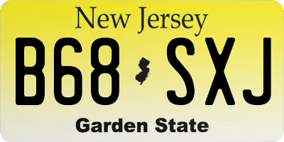 NJ license plate B68SXJ
