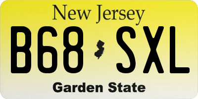 NJ license plate B68SXL