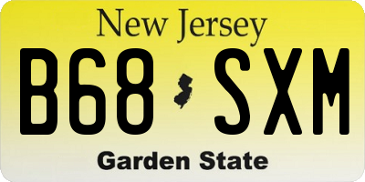 NJ license plate B68SXM
