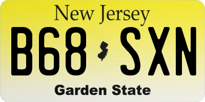 NJ license plate B68SXN