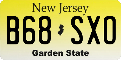 NJ license plate B68SXO