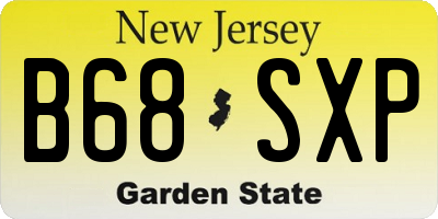 NJ license plate B68SXP