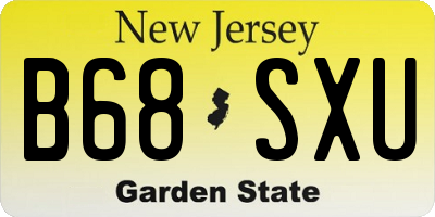 NJ license plate B68SXU