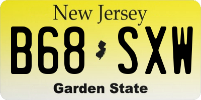 NJ license plate B68SXW