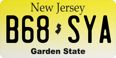 NJ license plate B68SYA