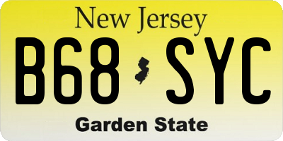 NJ license plate B68SYC