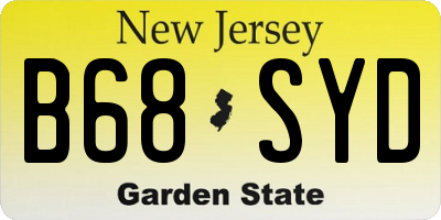 NJ license plate B68SYD