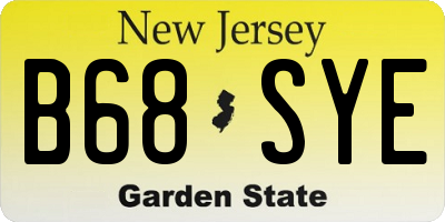 NJ license plate B68SYE