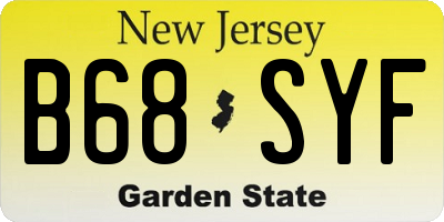 NJ license plate B68SYF