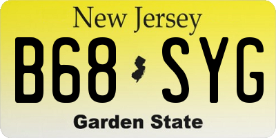 NJ license plate B68SYG
