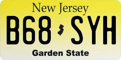 NJ license plate B68SYH