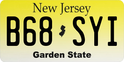 NJ license plate B68SYI