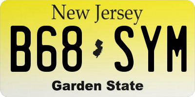 NJ license plate B68SYM