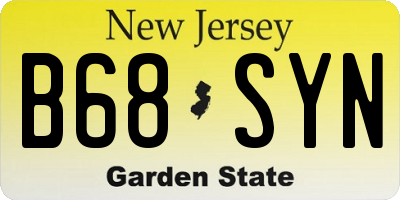 NJ license plate B68SYN
