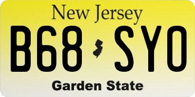 NJ license plate B68SYO