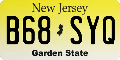 NJ license plate B68SYQ