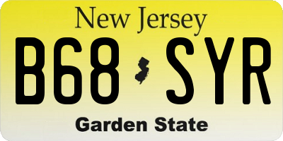 NJ license plate B68SYR