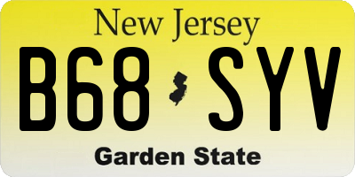 NJ license plate B68SYV