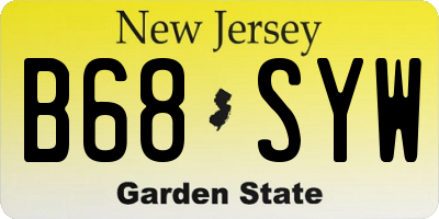 NJ license plate B68SYW