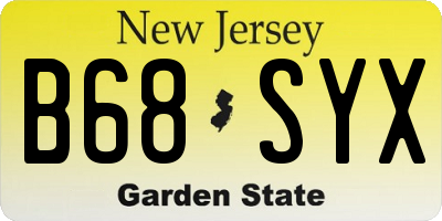 NJ license plate B68SYX