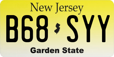 NJ license plate B68SYY