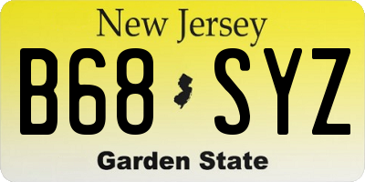 NJ license plate B68SYZ