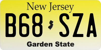 NJ license plate B68SZA