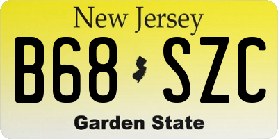 NJ license plate B68SZC