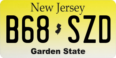 NJ license plate B68SZD